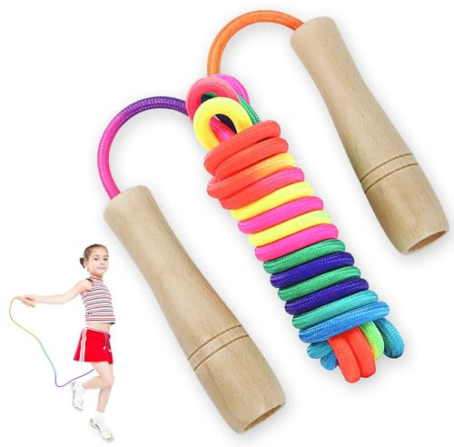 TNOMSNO Corde a Sauter Enfant, 250 cm Corde À Sauter Ajustable corde a sauter Corde a Sauter Reglable, Corde À Sauter pour Enfants pour Garçon Fille Fitness Training