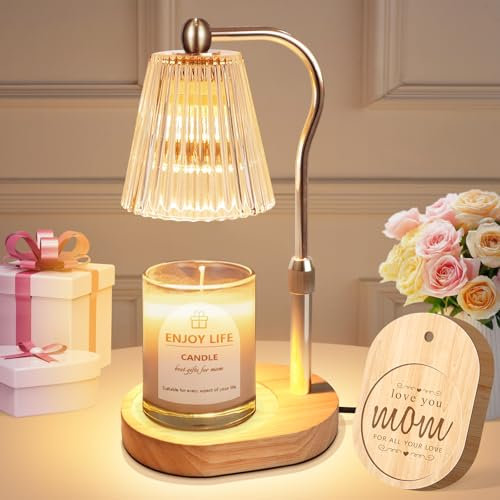 seenlast Candle Warmer Lamp, Electric Candle Light Warmer with Timer Dimmer Adjustable Height, Candle Wax Warmer Lamp for Christmas, Birthday, Coaster Home Decor Gift