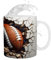 Taza de fútbol americano - Taza interior, taza de regalo para vacaciones | Divertida taza de café, taza de té, taza deportiva, taza de cerámica de fútbol americano, gran capacidad tazas de café