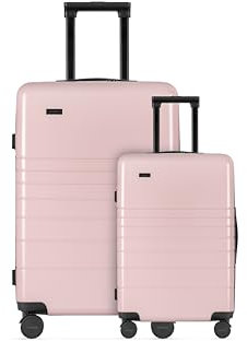 ETERNITIVE - Hartschalenkoffer 2-er Set - Klein und Groß | Rollkoffer aus Polycarbonat & ABS | Reisekoffer mit 360° Rollen und TSA-Schloss | Handgepäck 32L & Koffer Groß 98L | Rosa