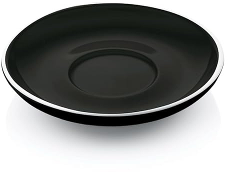 6x Cappuccinountertasse Italia Ø 15,5 cm schwarz, Porzellan, Cappuccino Untertasse