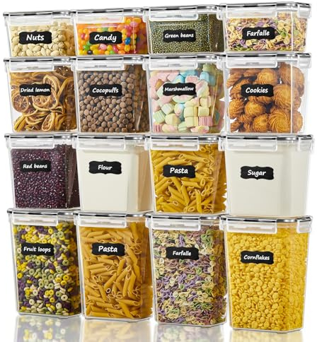 FOHERE 16 Piezas Recipientes Herméticos para Alimentos con Tapas Sin BPA