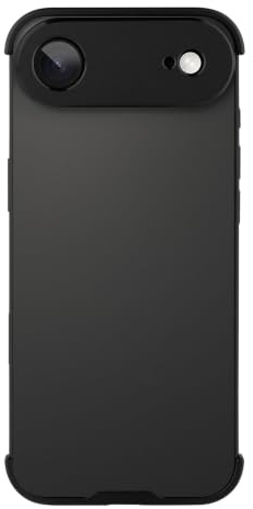 aidvaia Metal Frameless Phone Case Compatible with iPhone Air, Frameless Minimalist Design, Extremely Highlighting Personality. Black