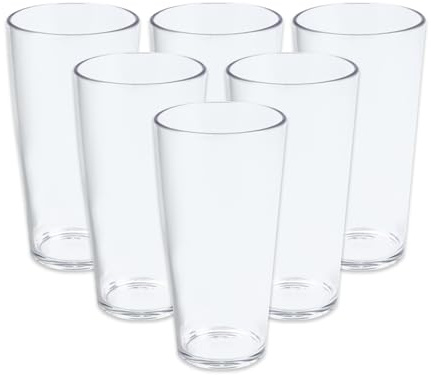 ABENA Gastro Reusable Drinking Glasses, 400ml, Pack of 6, Clear Shatterproof Cups, Dishwasher & Freezer Safe Tumblers, Everyday Use, Restaurants, Bars, Festivals & Outdoor Dining