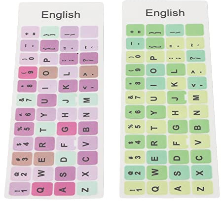 OEBUAFI English Language Keyboard Stickers PVC Material for Laptop Desktop PC Keyboards (C)