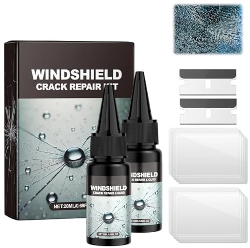 Traboto 2026 Neu Glasreparaturflüssigkeit, 2 Stück Auto Windschutzscheibe Riss Reparatur Flüssigkeit, Steinschlag Reparaturset Windschutzscheibe, Chipped Windshield Repair Kit (20ml*2)