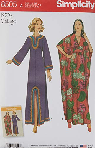 Simplicity Misses Vintage Caftans Sewing Pattern, Paper, White, 22 x 15 x 1 cm