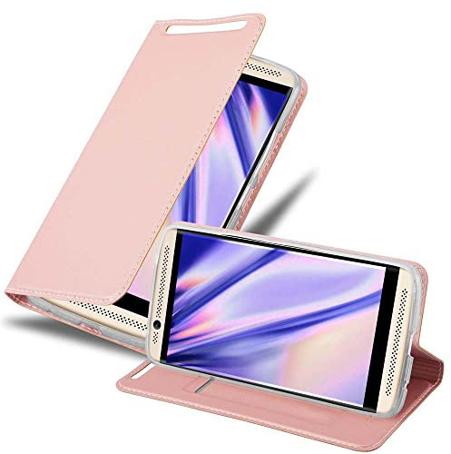 Cadorabo Hülle kompatibel mit ZTE Axon 7 aus Premium Kunst Leder Flip Klappbare Stoßfeste Magnetische [Standfunktion] [Kartenfächern] Cover Hülle für ZTE Axon 7 Tasche in Rosa