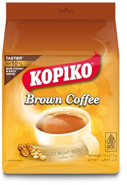 Kopiko Brown Coffee Just Right Blend Coffee Mix 10 Sachets (1 Pack)