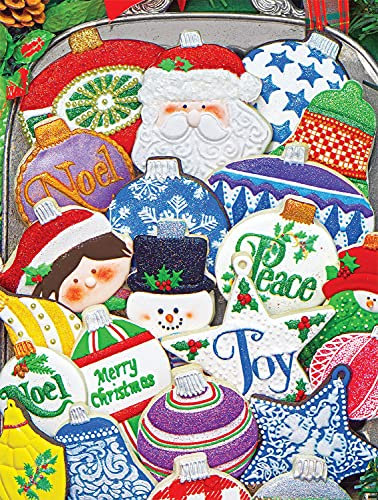 Springbok Puzzles - Christmas Ornament Cookies - 500 Piece Jigsaw Puzzle - Large 23.5 inches by 18 inches Puzzle - Made In USA - Unique Cut Interlocking pieces