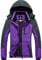 GEMYSE Damen Wasserdichte Winddichte Skijacke Winterjacke Wanderjacke Hardshelljacke Regenjacke mit Kapuze (Lila Grau,XL)