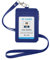 GOGO Porta Badge da Collo in PU, Porta Badge id con cerniera laterale e colletto rimovibile, Porta tesserino da collo, Porta tessere con cordón, Porta badge collo con cordino - Blu