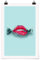 Bilderwelten Poster - Jonas Loose - Bonbon mit Lippen - Selbstklebend seidenmatt 75 x 50cm