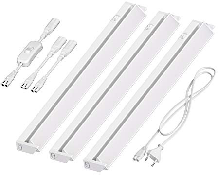 ledscom.de LED Unterbau-Leuchte LIWO 58cm, schwenkbar, mit Schalter, 28,1085W, je 979lm, warmweiß, 3er Set