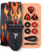 Perri's Leathers Ltd. - Set - Polyester-Gitarrengurt - Flamme - BONUS - 3 Medium Plektren 0,71mm - 1 Leder-Akustik-Adapter - 4 Gurt- & Riemenverschlüsse (LPCP-702-PKG)