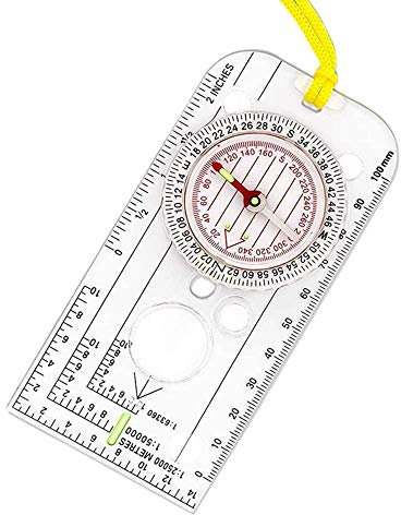 Navigationskompass, verstellbarer Deklinationskompass, wasserdicht, Orientierungskompass mit Umhängeband für Entdecker, Expeditionen, Camping, Survival, Bergsteigen oder Wandern