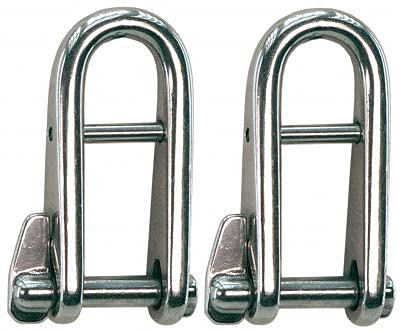 MarineNow 316 Stainless Steel Captive Key Pin Halyard D-Shackle with Bar Choose Size and Quantity
