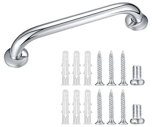 1Pcs Bathroom Grab Bar, Stainless Steel Bath Grab, Bath Grab Handles, Shower Toilet Safety Handrails Support Holder for Disabled Elderly Children Mobility Daily Living Aids, Polished Finish