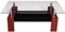 Dmora Table basse moderne, plateau en verre trempé, Table basse avec étagère, 110x60h45 cm, Couleur marron