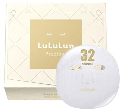 Lululun 32EA Anti Aging Face Mask Sheet for Women & Men, Hydrating Sheet Mask for Even-Toning Skin, Organic Face Mask, Daily Facial Mask Skincare with Green Tea & Shiso Leaf, PRECIOUS CLEAR