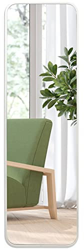 Giftgarden Full Length Mirror Aluminum Framed, Modern 118x35 CM (47x14 Inches) Long Wall Mirror Full-Body, Wall Mounted or Over The Door Hanging for Bedroom Closet Bathroom, White