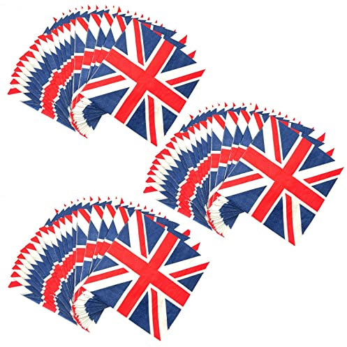 JZK Lot de 48 serviettes en papier motif drapeau britannique, serviettes en papier Union Jack, décorations de fête sur le thème britannique
