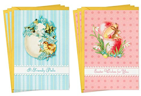 Hallmark Vintage Osterkarten Sortiment Osterwünsche (6 Karten mit Umschlägen)
