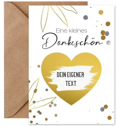 Things of Happiness Rubbelkarte zum selber beschriften | Überraschungskarte + Briefumschlag Naturpapier | Rubbellos | Karte Danke Geschenk Muttertag Vatertag | Gutschein Geburtstag | DIN A6 (Danke)