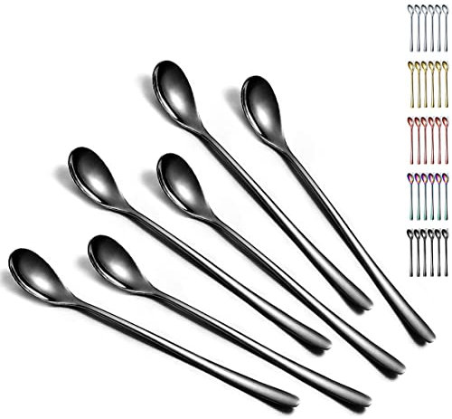 Evanda Iced Tea Spoons and Stirrers, Set of 6 (Black)