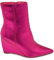 Tronchetto stivaletto fucsia donna ecopelle effetto calzino con tacco a zeppa 10 cm aderente con zip a punta (40 EU)