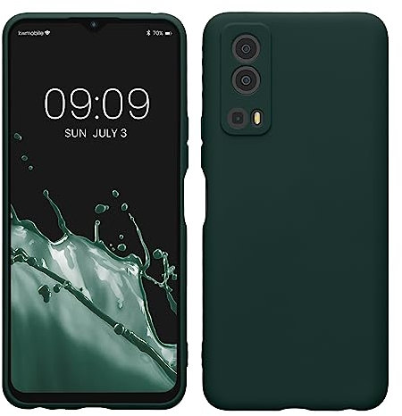 kwmobile Slim Case kompatibel mit Vivo Y72 5G / Y52 5G Hülle - Handyhülle aus Silikon in Moosgrün