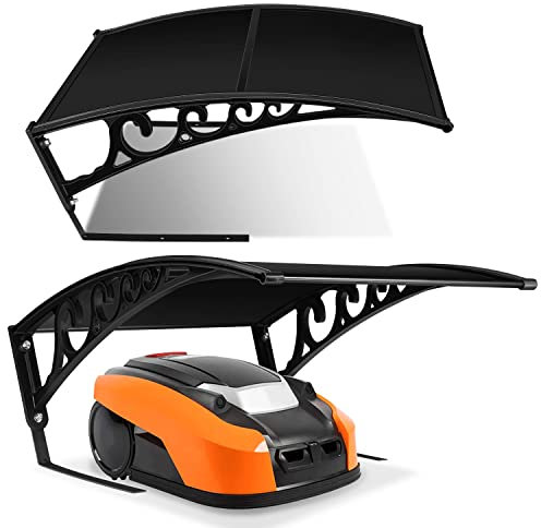 Gimisgu Robot tosaerba, garage per robot tosaerba, 106 x 87 x 50 cm, protezione da pioggia, raggi UV e grandine (nero)