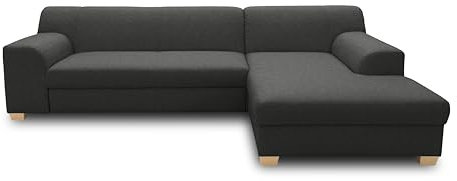DOMO. collection Ecksofa Tinos, kleines Schlafsofa in L-Form, Eckcouch mit Schlaffunktion, Sofa, Couch, Polsterecke, 273 x 157 x 74 cm (BxTxH), anthrazit