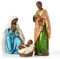 TWIFE Weihnachtskrippen-Set – Miniatur-Tischfigur Heilige Familie Weihnachtsfiguren – Set mit 3 handbemalten Polyresin-Figuren – Maria, Josef und Jesuskind in der Krippe