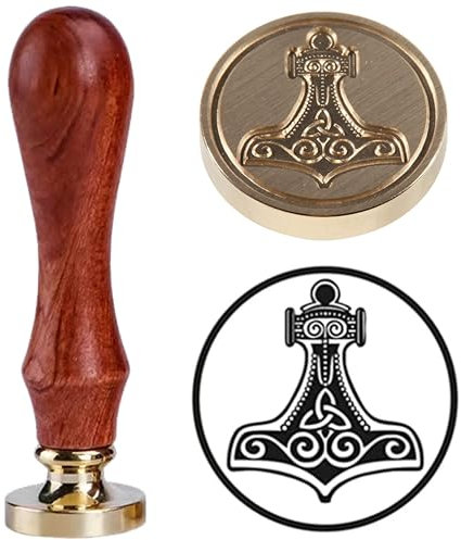 Viking Rune Vegvisir Wax Seal Stamp Benutzerdefinierte Wachssiegel Thors Hammer-Siegel mit Handle Siegel-Wachs-Stamps Hammer von Thor Seal Stamps Es ist ein Symbol der Macht