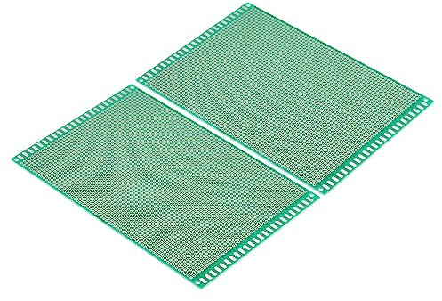PATIKIL 7.1 x 4.7 PCB Board Circuit, 2 Pcs Prototype Perfboard Solder Boards for DIY Soldering and Electronic Project Circuit Boards Solderable Breadboard, Green