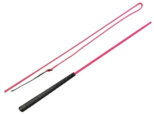 JA Horse Touchiergerte Bogenpeitsche Fahrpeitsche Pferd Fahren Bogen Peitsche Fahrsport Bodenarbeitsgerte Gummi Griff (pink, 100 cm)