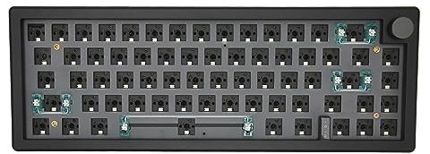 Elprico 67 Tasten DIY Mechanisches Tastatur-Kit, Kabellose 2,4 G Bluetooth 5.0 DIY Mechanische Tastatur, Typ C Kabelgebundene Hot-Swap-Bare Barebone-Tastatur (Schwarz)