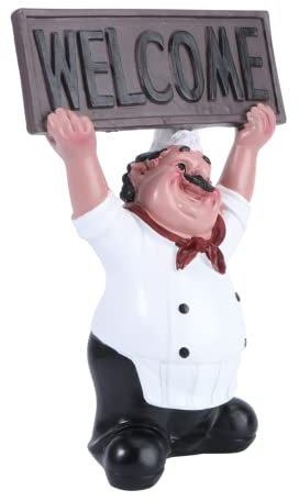 Abaodam 1stk Willkommensdekoration des Küchenchefs Köche Figuren Koch Skulptur Koch Figuren Deko Sammelfigur Koch Chef Figuren Küche Decor Bäckerei Dekoration Figuren Harz Keramik Zähler