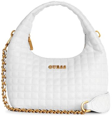 GUESS Damen Tia Hobo, Schultertasche, Weiss/opulenter Garten