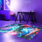 Teppich-Traum Gamingteppich dünn antirutsch strapazierfähig Kontroller mit neonfarbenen Symbolen in bunt, 100 x 150 cm