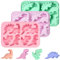 3 Pièces Moule Dinosaure Gateau, 8 Cavités Moule Gateau Dinosaure, Moule Dinosaure, Moule Animaux, Moule Silicone Dinosaure Convient pour Faire Bonbons Chocolat Pudding Savon (Rose, Vert, Violet)