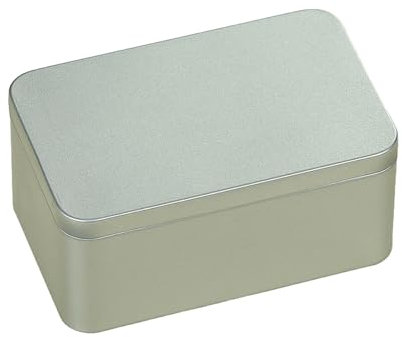 dijiusidy Caja de Metal de hierro estañado, resistente y duradera para aplicaciones amplias y duraderas, latas de almacenamiento de Metal rectangulares vacías, Plata