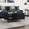 Gecheer Esstisch Couchtisch Stubentisch mit simplen Linien Küchentisch Esszimmertisch Speisetisch Tisch Küche Esszimmermöbel Beistelltisch 90 x 50 x 40 cm (B x T x H) Holzwerkstoff, Eisen Schwarz