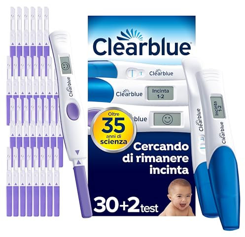Test di Ovulazione Clearblue Digitale Avanzato. 1 Portastick Digitale e 30 Sticks + Clearblue Test di gravidanza Rilevazione Precoce 2 test (1 digitale, 1 visuale)