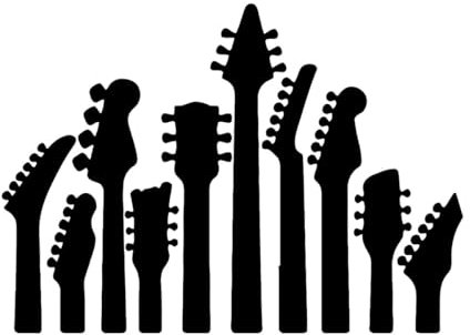 Wandaufkleber für die Familie mit Rock-Pop-Gitarre, Vinyl, Musik, Gitarre, Musikinstrument, Wandsticker, Gitarrenladen, Dekoration, Poster, Wandbild, klein – 30x42cm