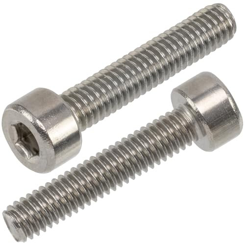AERZETIX - C18848 - Lot de 10 Vis à métaux à tête cylindrique hexagonale HEX3 creuse M4x20mm à empreinte à 6 pans filetage métrique - en acier - couleur argent