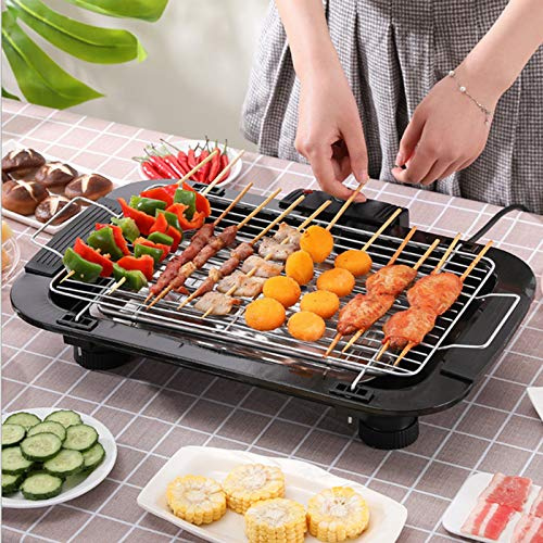 Indoor Electric Grill Smokeless BBQ Grill 1500W Adjustable Temperature 1500W Health BBQ Grill with Drip Tray