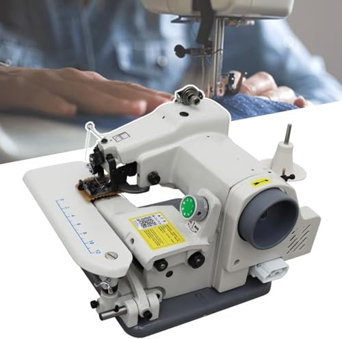 HCAUYNN Elektrische Kettenstichmaschine FüR Schneidereien, NäHmaschine FüR Blindstiche Zum ÄNdern Von Saum, 120-W-TischnäHmaschine,110V