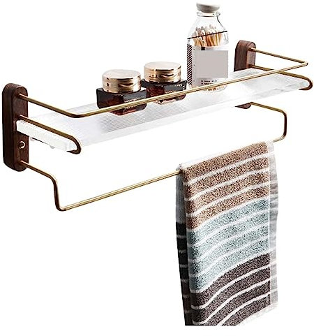 Panier de douche mural en bambou avec étagère de douche adhésive pour toilettes - Panier de douche en bois imperméable (couleur : bambou)